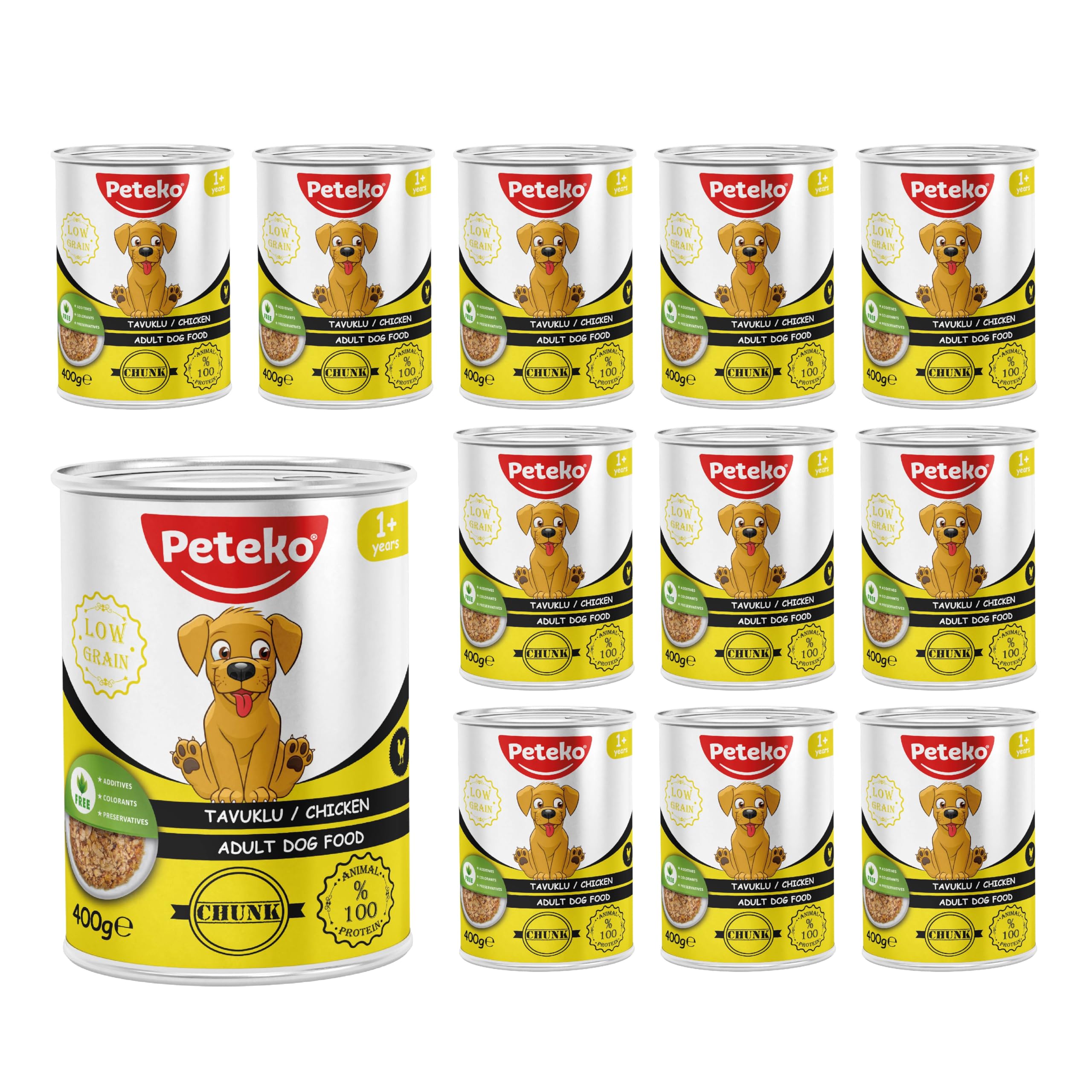 Yetişkin Köpek Tavuklu ve Jöleli Konserve Mama 400 Gr x 12 adet