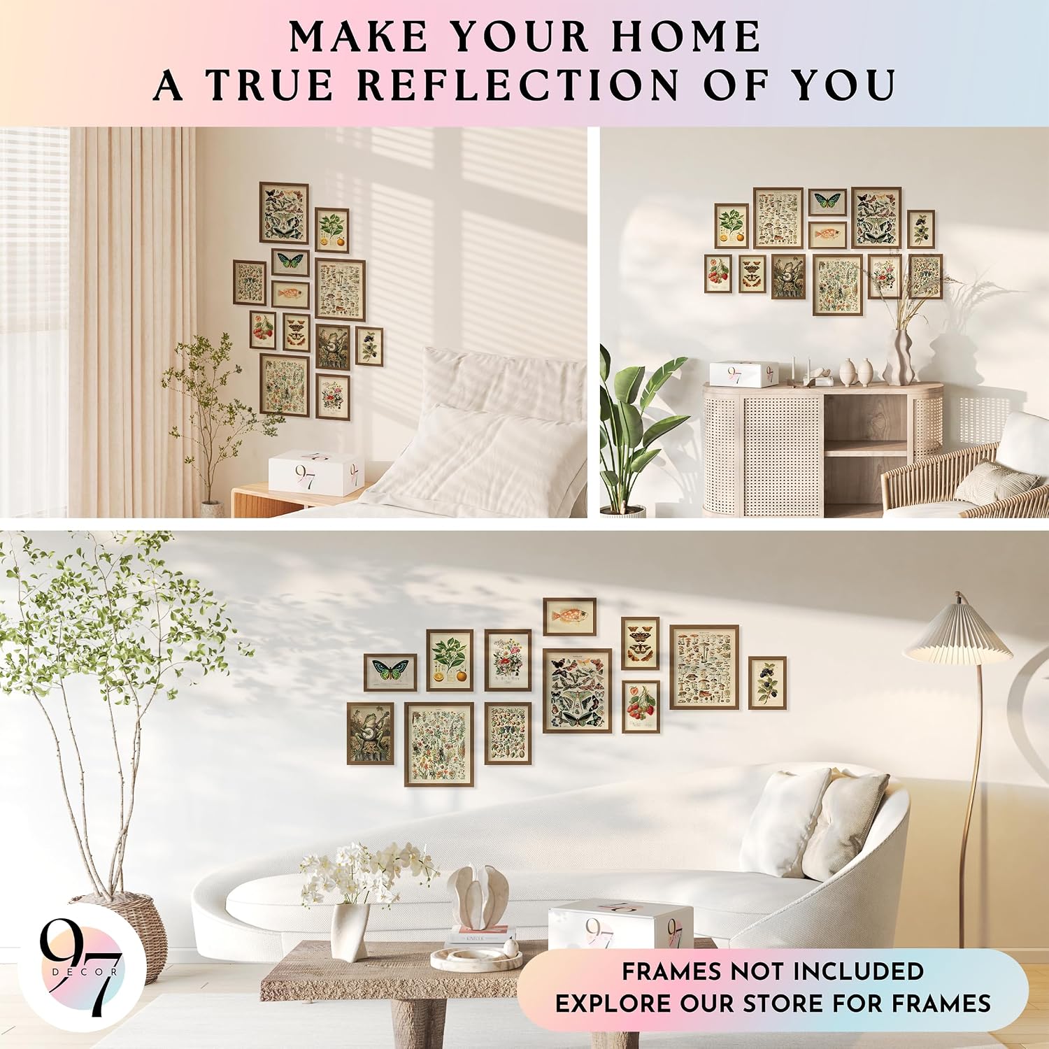 97 Decor Cottagecore Wall Art Set, 12 Pcs Vintage Botanical Prints image 4
