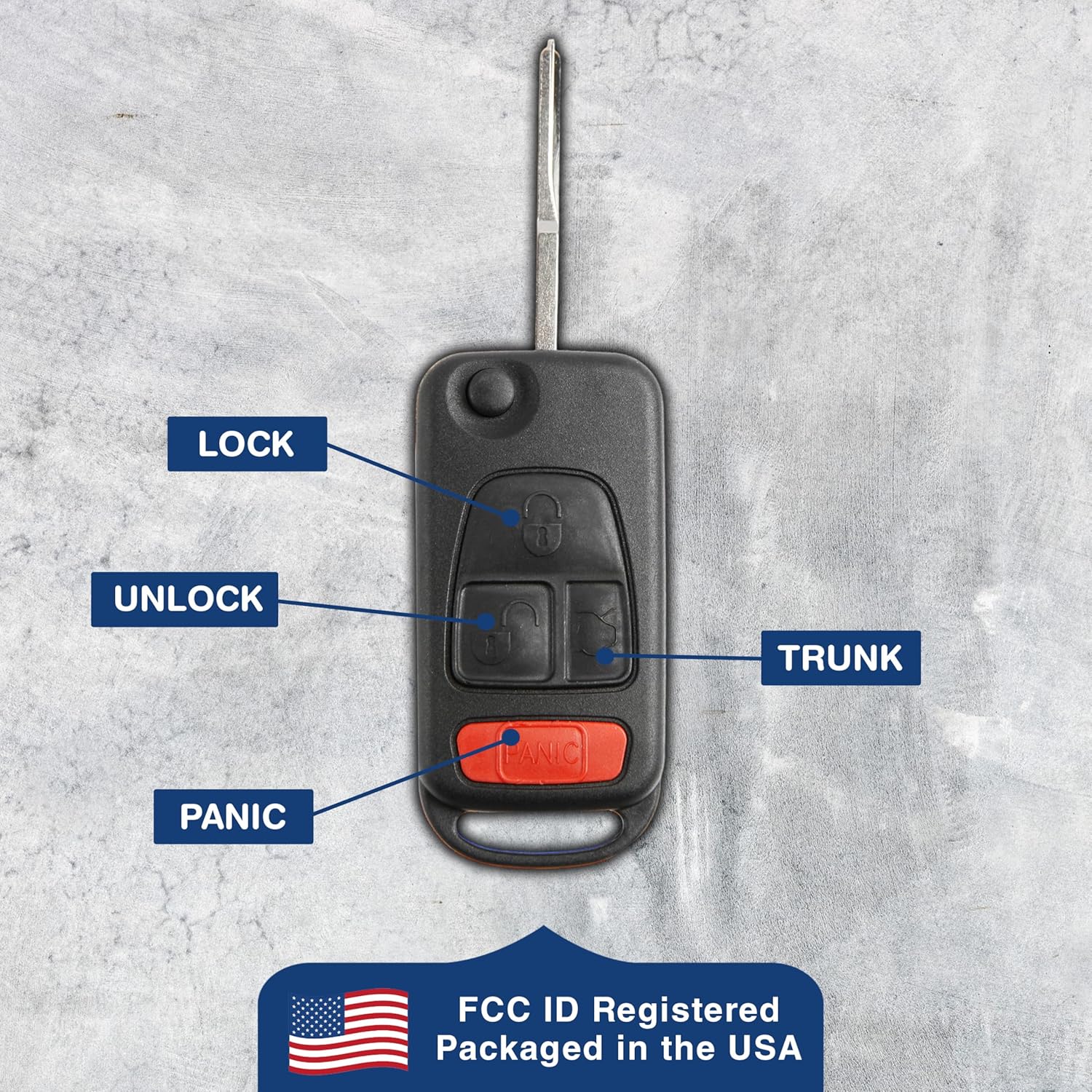 Flip Key Fob Keyless Entry Remote fits NCZMB1K, MB1K NCZ(Complete Key) One