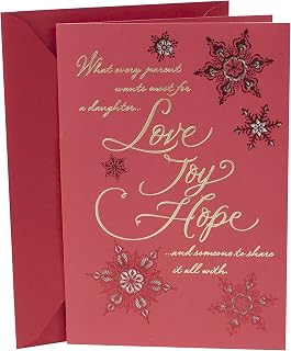 Hallmark Christmas Card for Daughter and Son-in-Law (Lettering with Snowflakes)