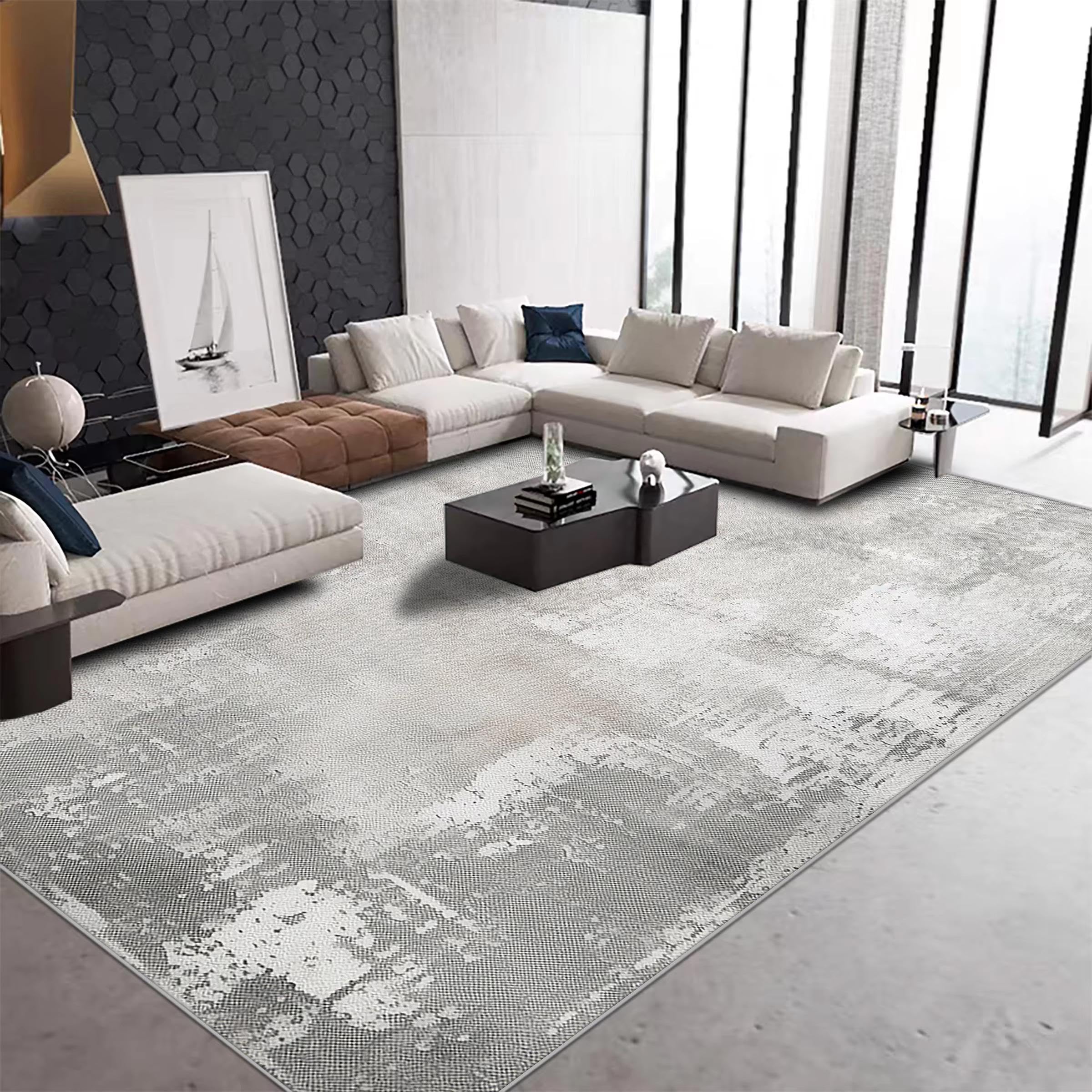 Tapis abstrait moderne pour salon chaleureux et décoration de chambre à coucher