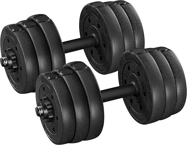 Yaheetech 30KG/20KG Adjustable Dumbbells Weight Lifting Training Set 15KGx2/10KGx2 Dumbbells Set (sold as a pair) Home Gym Fitness for Men/Women