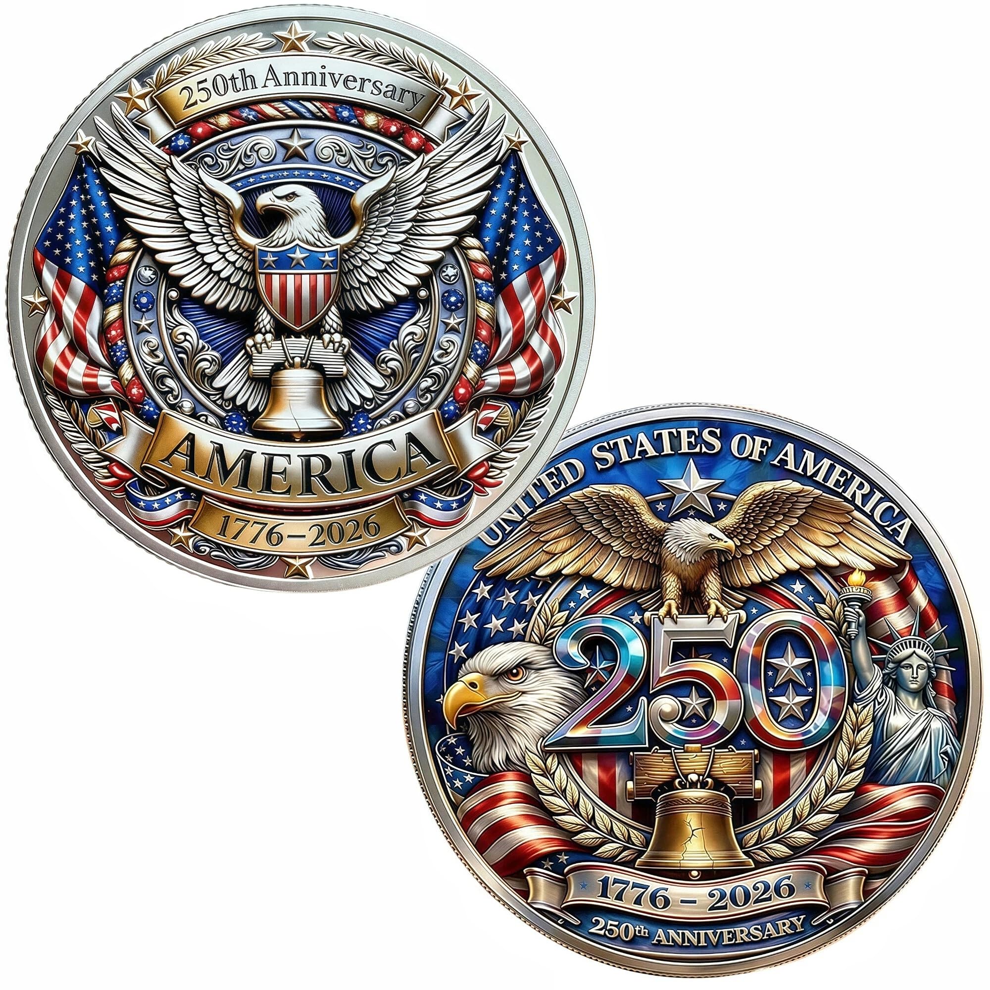 Amazon.co.jp: USA 250周年記念コイン(1776-2026) - 愛国的なアメリカ