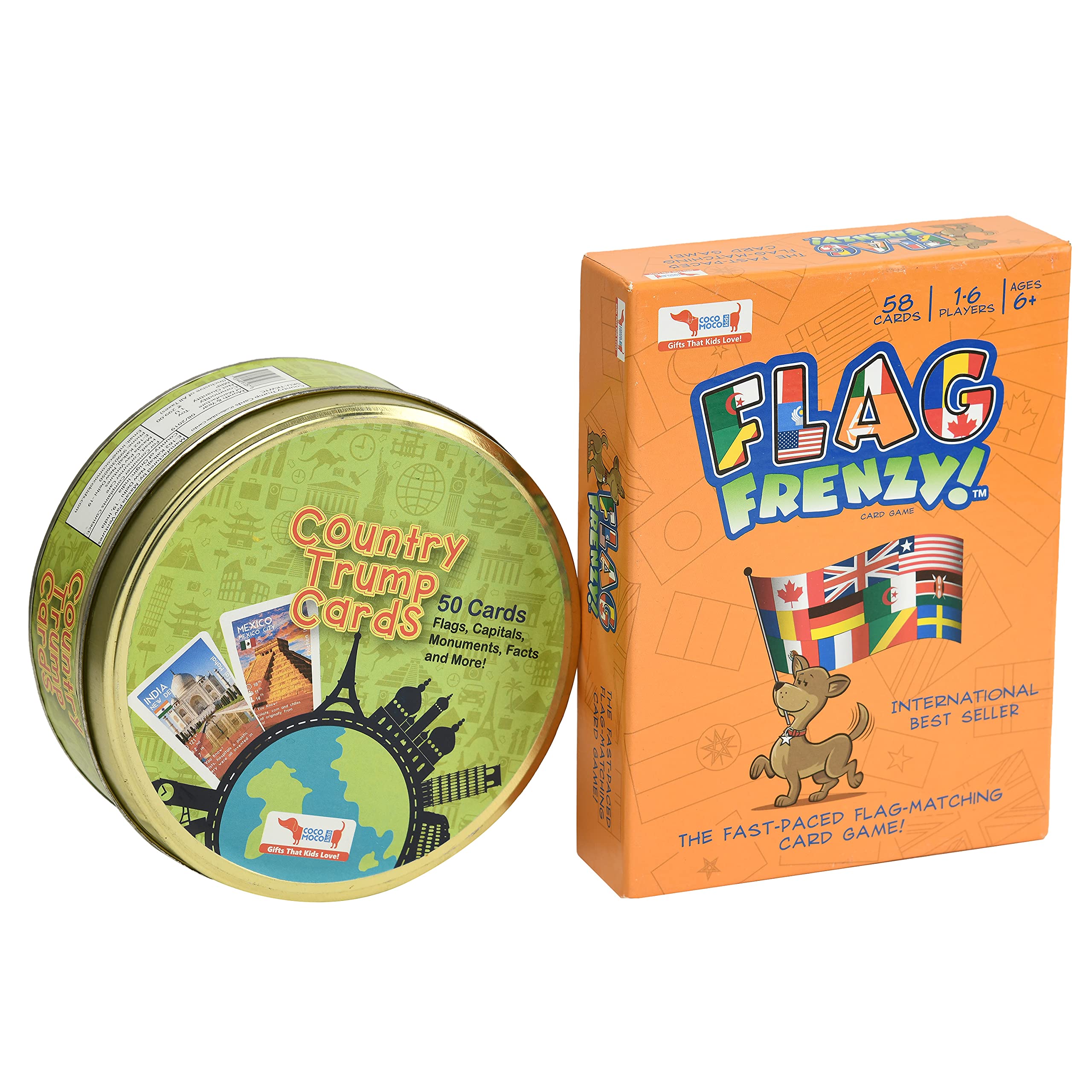Geography Card Games Gifts for Kids and Family Combo Pack - Country Trump Cards Game + Flag Frenzy Flag Matching Card Game for Kids, Educational Toys and Birthday Return Gift for 4-14 Year olds (B09GBD8J37) Amazon Price History, Amazon Price Tracker