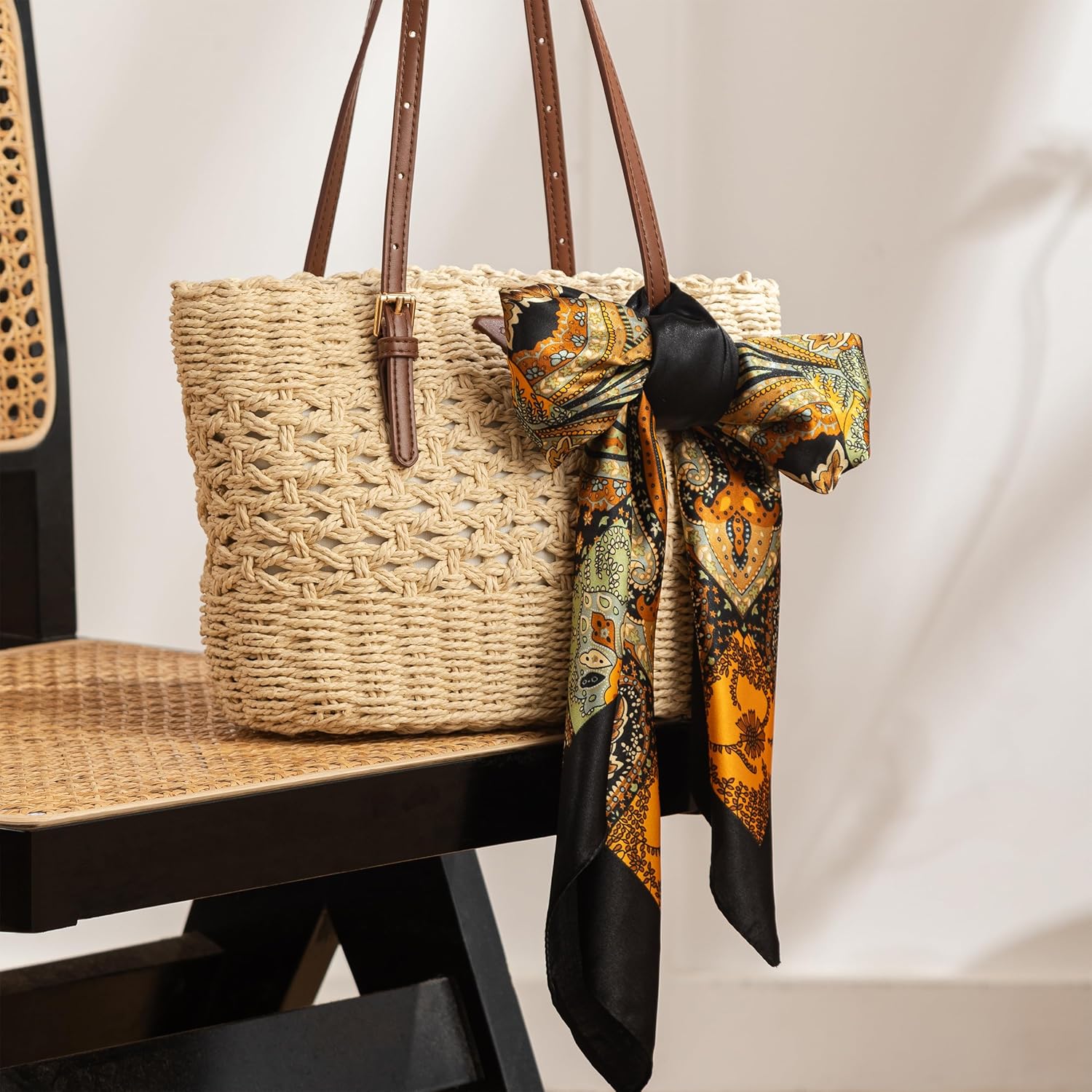 HBselect 4PCS Head Scarf for Women Valentine's Day Gifts 35” Head Scarves Silk Like Satin Neck Scarfs Square Bandana - Image 6