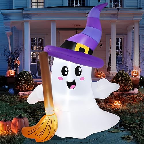 JOYIN 6 FT Tall Halloween Inflatables Ghost Outdoor Decorations, Cute