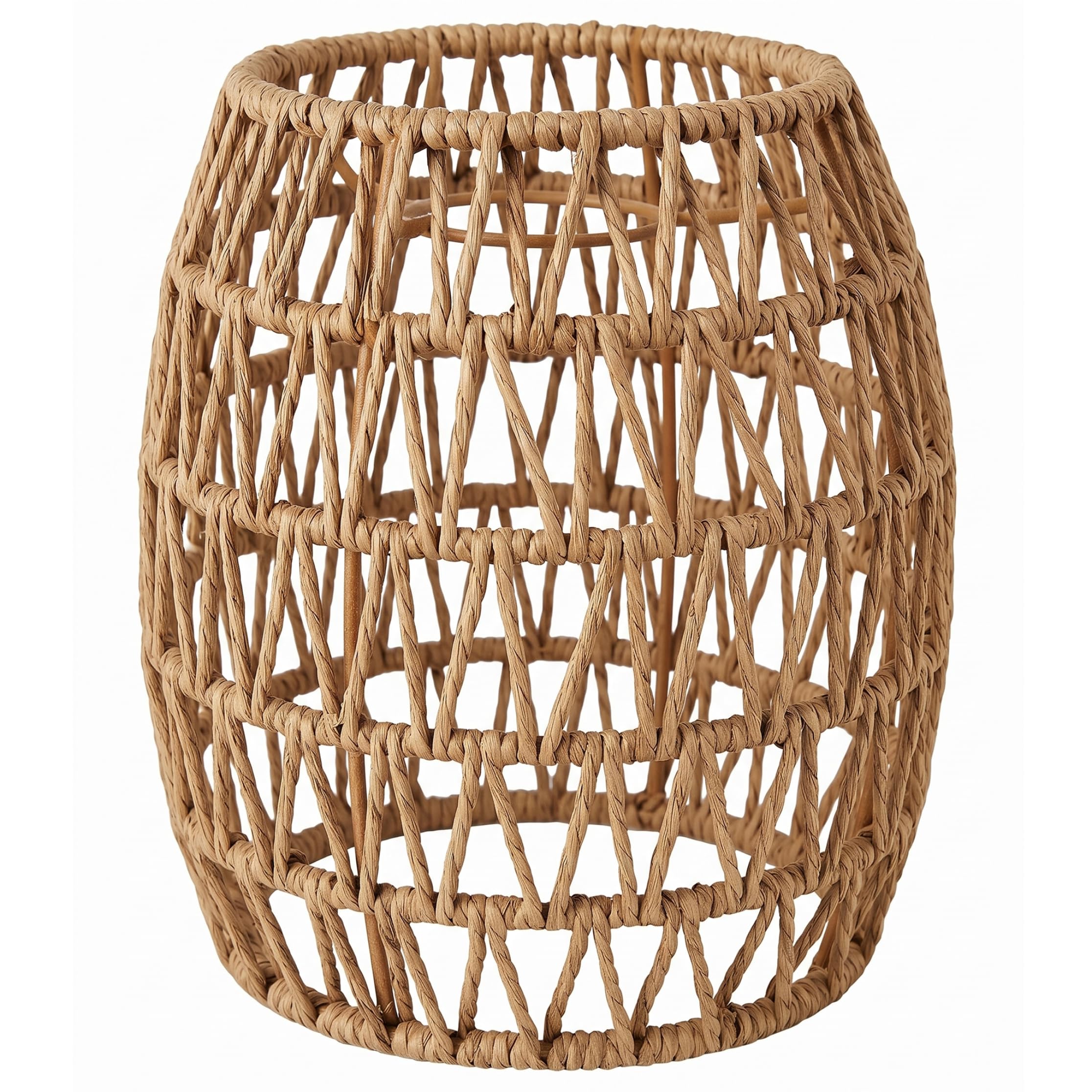 Ameble 6.10x6.69 Inch Handwoven Rattan Boho Pendant Lamp Shade, Small Lampshade for Home Bar Cafe, Wicker Hanging Light Cover