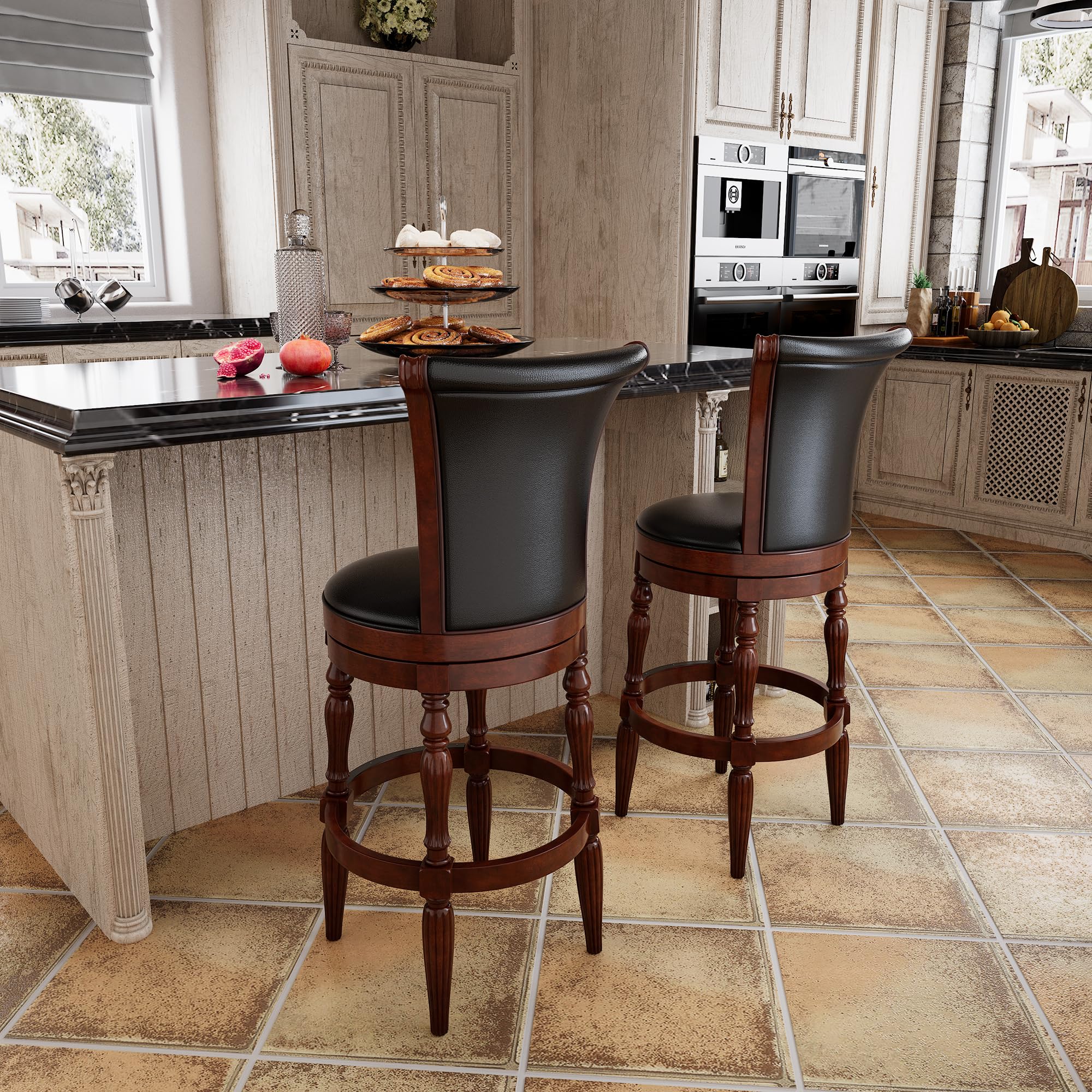 Wooden Counter Height Swivel Bar Stool Set Of 30 Desertcart INDIA