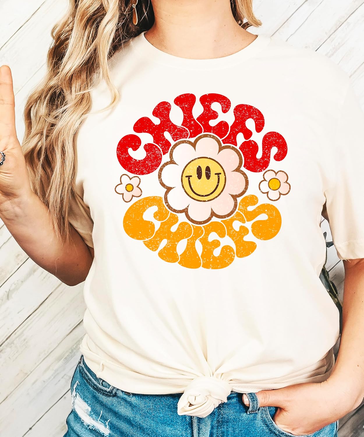 Groovy Daisy School Spirit Shirt for Chiefs Game Day Apparel for Adults and Kids