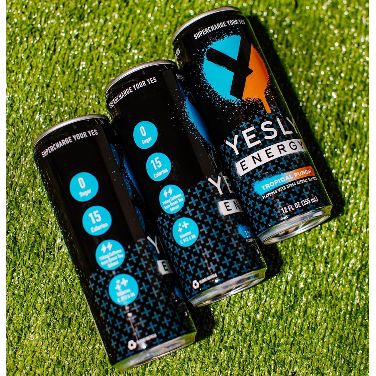 Yesly Energy Drink, Tropical Punch, Naturally Flavored Sparkling Energy Drink With Electrolytes, Magnesium, Potassium, Vitamin C, B6 & B12, Natural Caffeine From Green Tea, 12 Fl Oz Cans, 12 Pack - Image 9