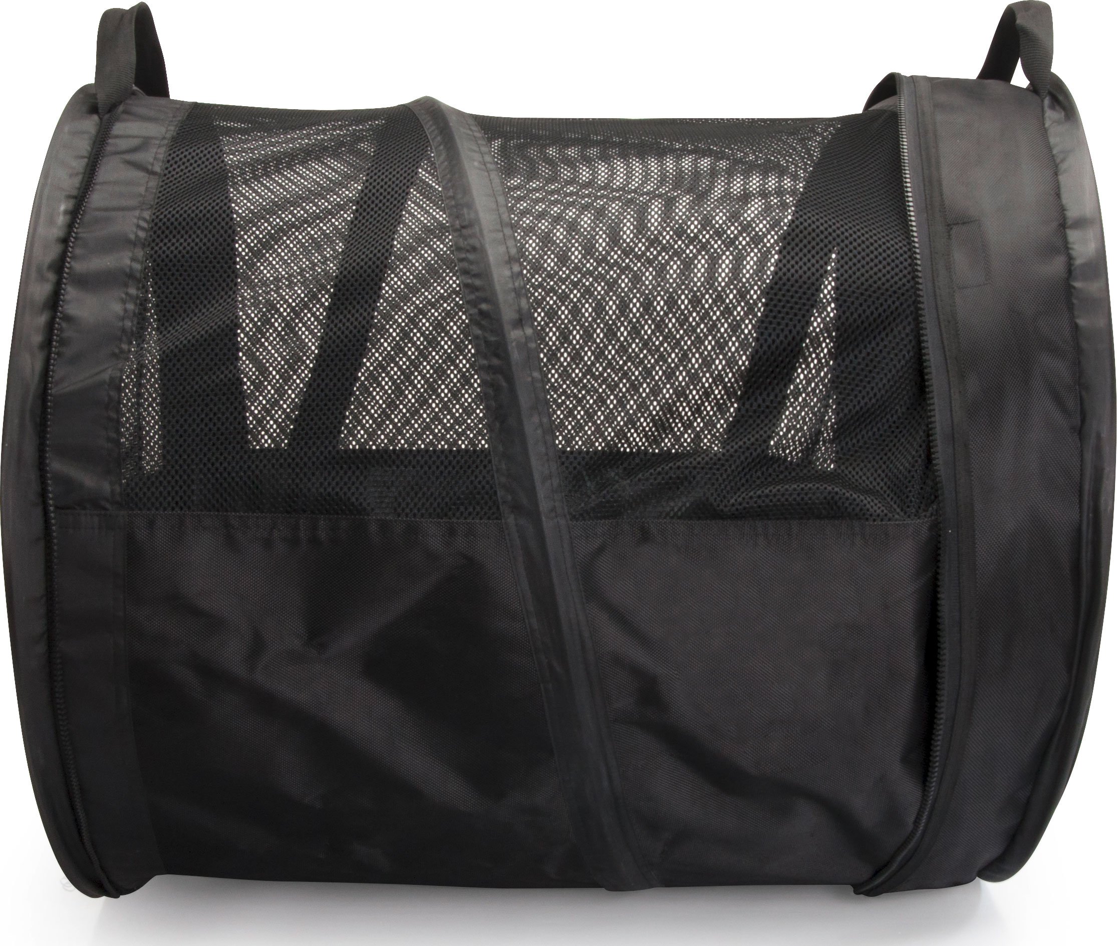dobar® 62400 Walky Tunnel Transportbox für Haustiere - Faltbare Luxus Transporttasche - Hundetragetasche Nylon - Tragetasche für Haustiere - Haustier-Reisetasche für Auto - Ø 60 x 120 cm - Schwarz