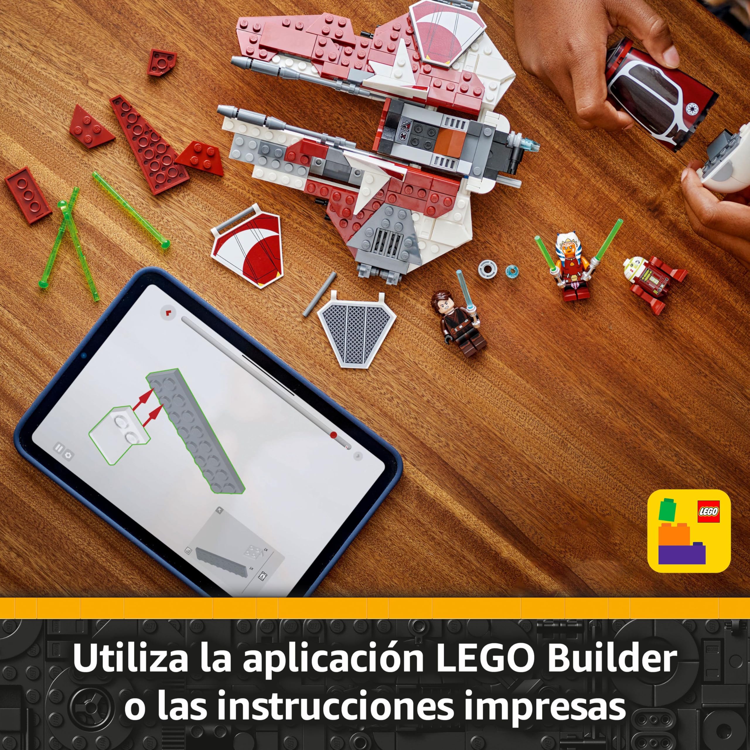 LEGO Star Wars 75401 Interceptor Jedi de Ahsoka Caza Estelar de Juguete para Niños y Niñas de 8 Años o Más de Las Guerras Clon, Minifiguras de Ahsoka Tano y Anakin Skywalker con Espadas Láser y R7-A7
