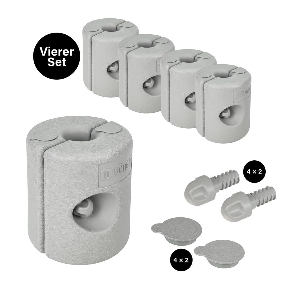 Dönges Dönges Pavillon Standfüße 4er-Set Grau - Befüllbare Gewichte für sicheren Halt - Robuster Kunststoff I Wetterfest - Ideal für Zelte, Pavillons & Outdoor-Events