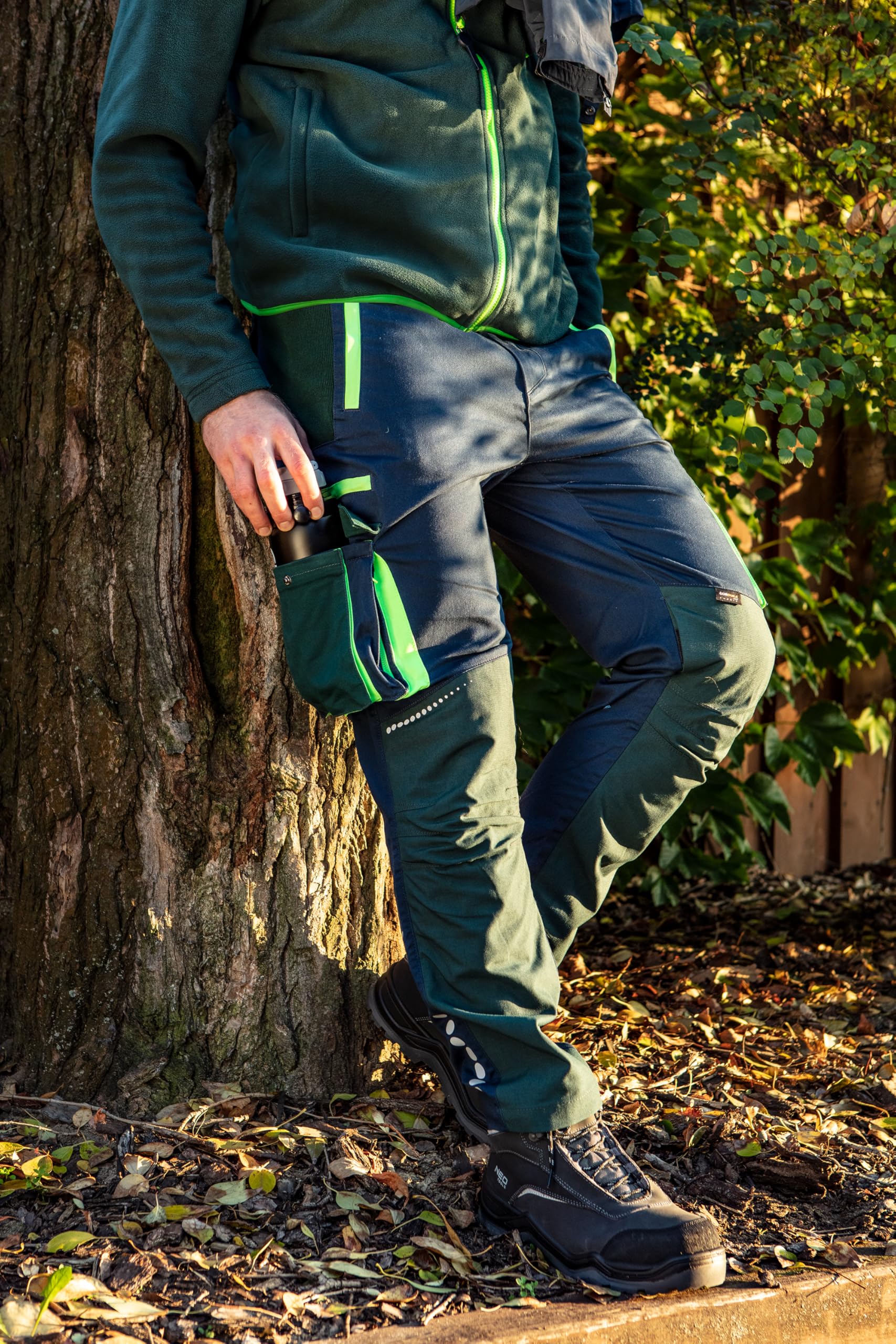 NEO TOOLS Herren Premium Arbeitshose oder Set mit Jacke Gr. XS-3XL / 3% Elasthan, modisches Design, Hose - Knieschutztaschen und mit Cordura verstärkt
