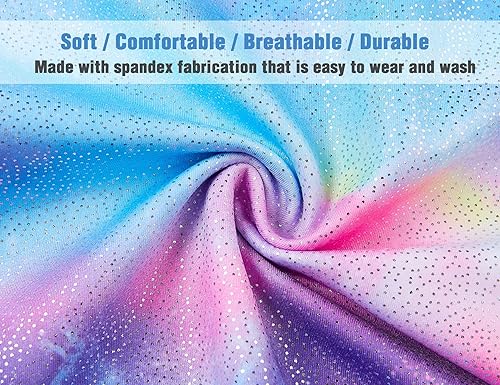 Miniatura 5 de TENVDA Gymnastics Leotards for Girls 2-12 Years Old Sparkly Multicolor Kids Tumbling Biketards Unitard