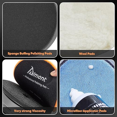Miniatura 8 de Aiment Almohadillas de pulido para pulidor, 10 piezas de cara de 6.5 pulgadas para placa de respaldo de 6 pulgadas, almohadillas de esponja de