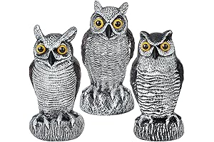 3-Pack Weatherproof Owl Decoys
