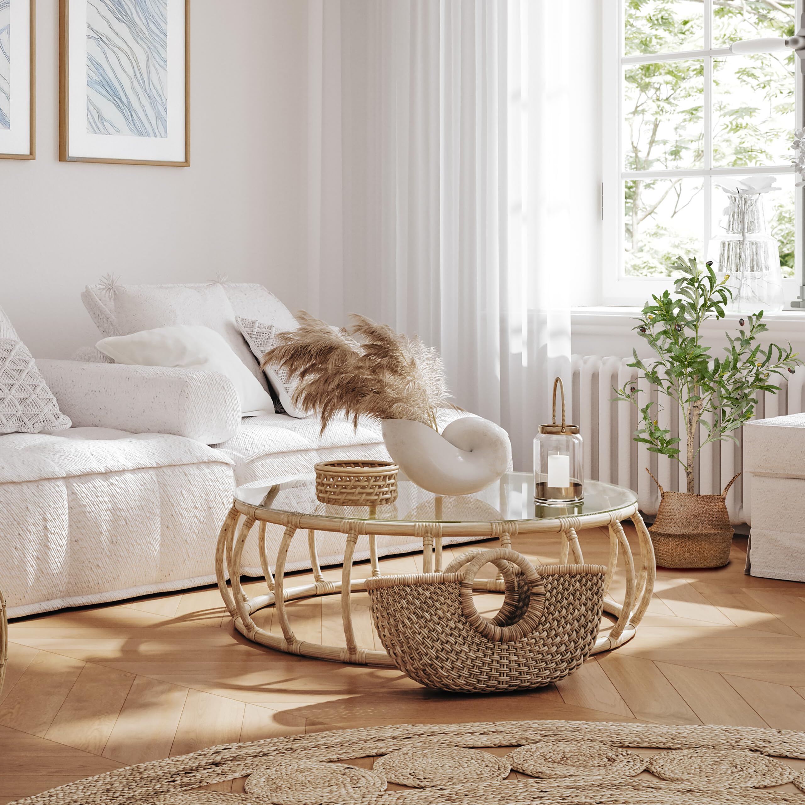 Relaxdays Albero di Ulivo Finto, Pianta Artificiale Olivo H: 90 cm, Plastica e Pietra, Piantina Interni, Verde Marrone