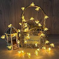 Vista 3 de Honeybee Fairy String Lights, 40LED Bee String Light Plug in with 8 Modes Remote Control, Waterproof Novelty Decorative Light String for Outdoor