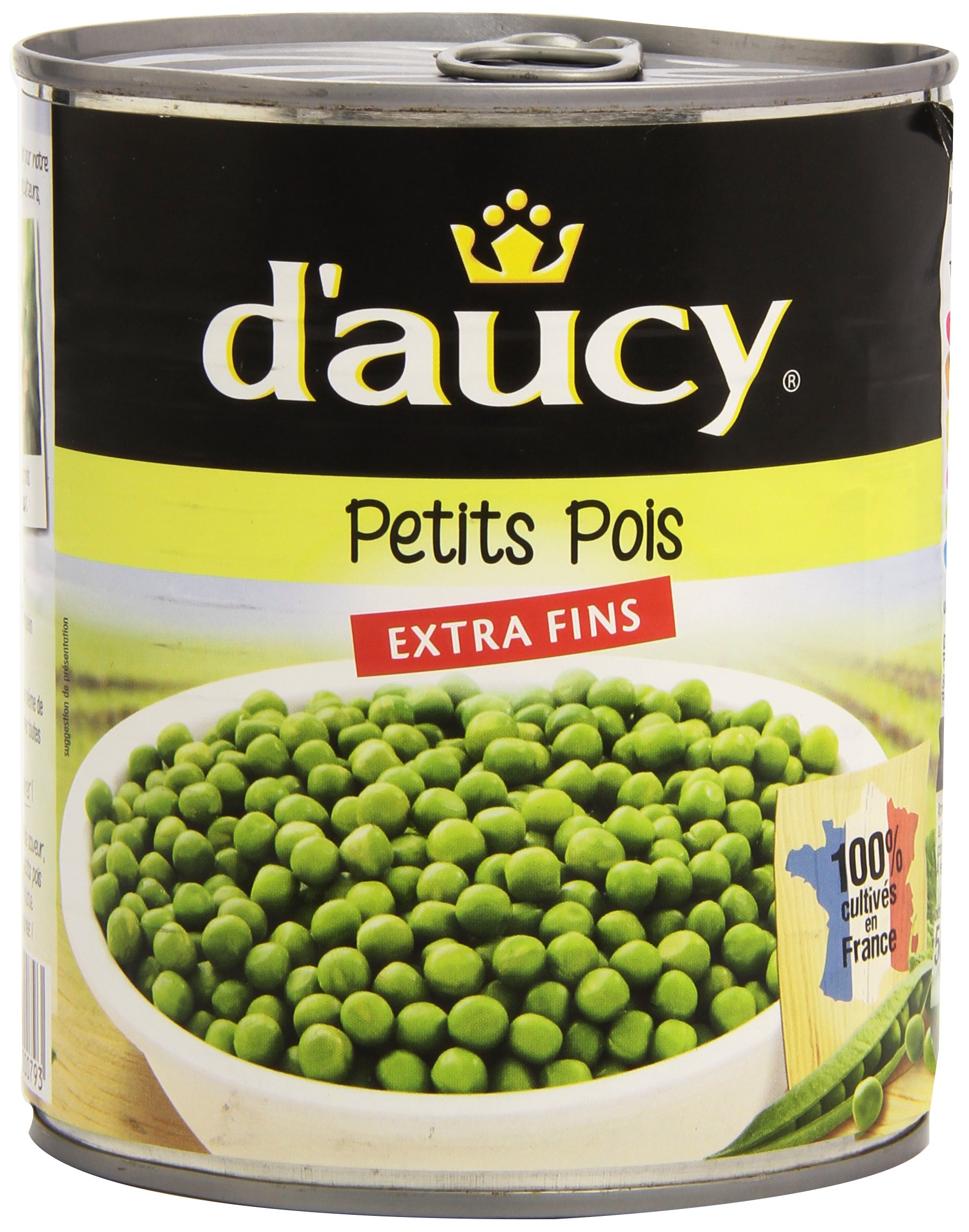 d'aucy Guisantes pequeños, extrafinos, 800 g, 6 unidades