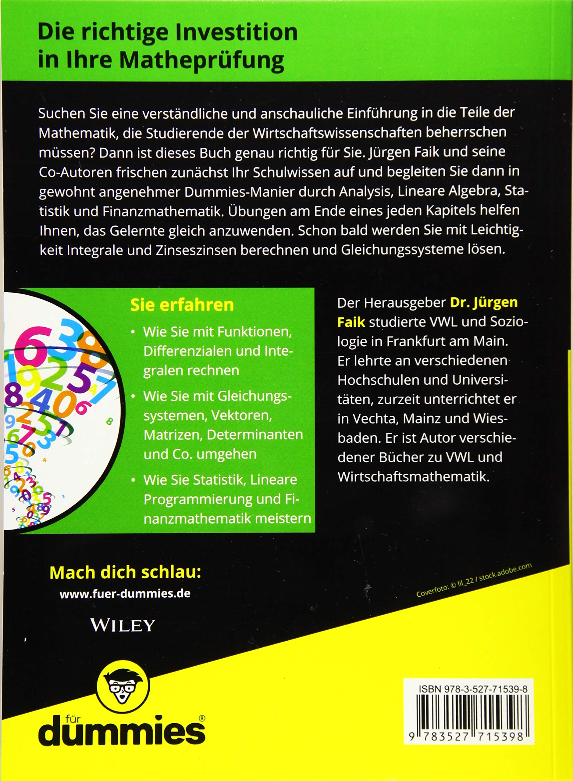 Mathematik für Wirtschaftswissenschaftler für Dummies