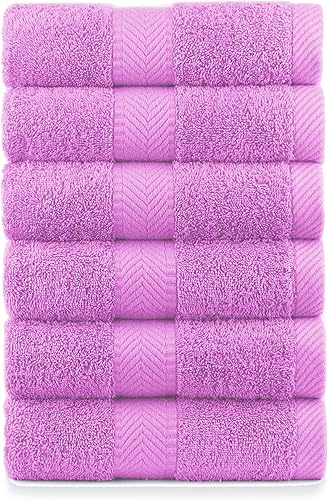 Miniatura 9 de BY LORA Toalla de mano de algodón de rizo, juego de 6, color verde azulado náutico