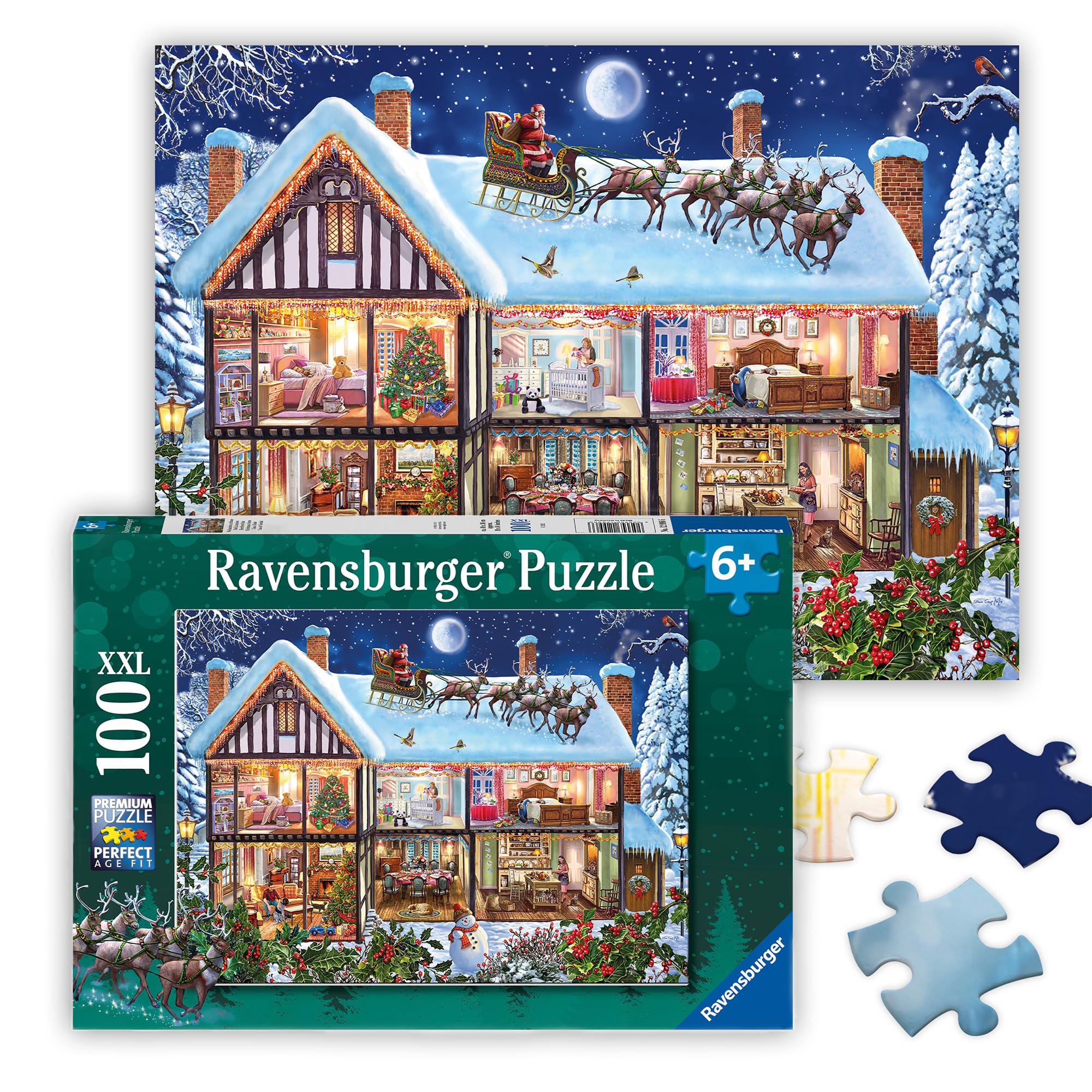 Christmas at Home 100 Piece Jigsaw Puzzles for Kids Age 6 Years Up - Extra Large Pieces