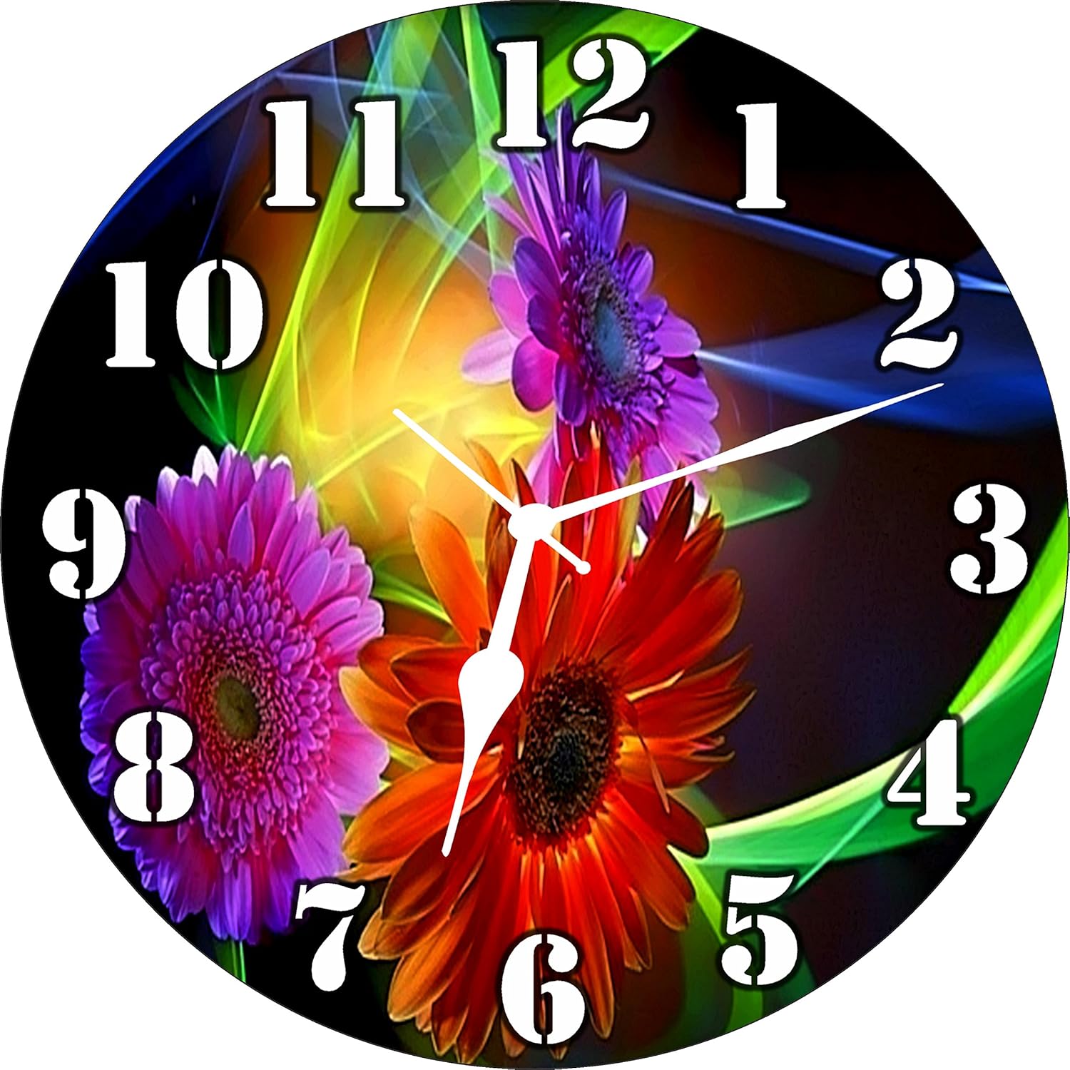 Buy Wall Clock 3D Animated Flower Wall Clock Watch Vintage Analogue
