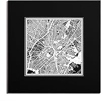 Vista 156 de O3 Design Studio Mapa de corte de papel Madrid negro mate de 20 x 20 pulgadas