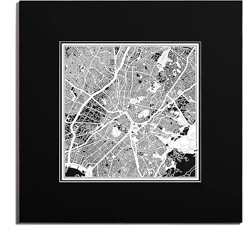 Miniatura 156 de O3 Design Studio Mapa de corte de papel Madrid negro mate de 20 x 20 pulgadas