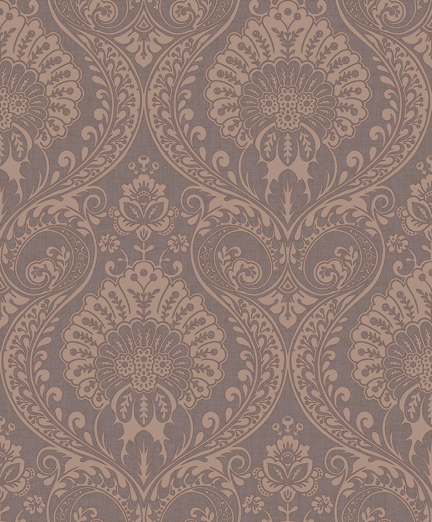 Arthouse | Luxe Damask Chocolate Rose Gold Wallpaper | Luxury Textured Vinyl Wallcovering | Feature Wall or Full Room Wallpaper | Covers Imperfections | Paste The Paper | 1005 x 53cm