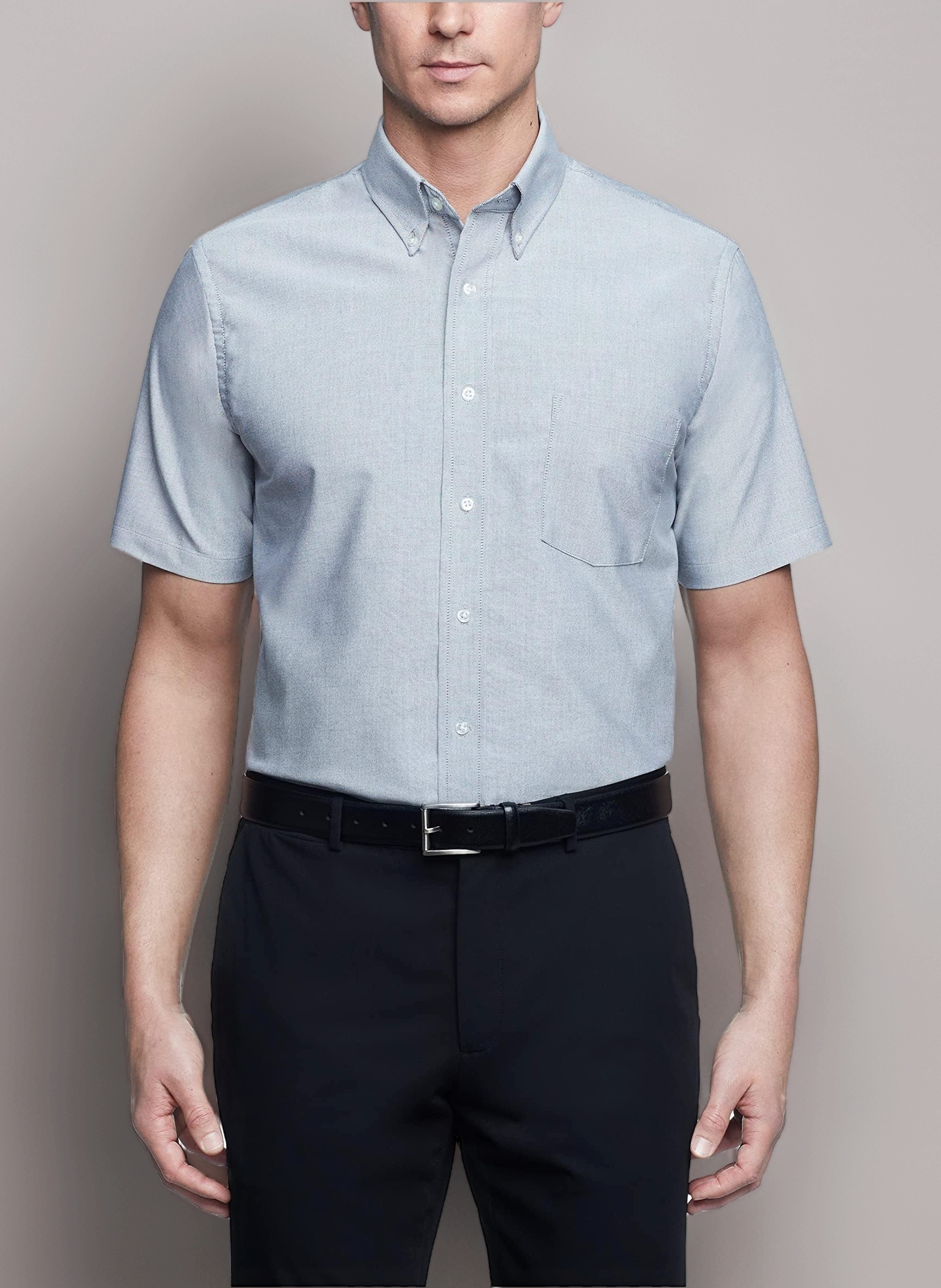 Men's Men's Short Sleeve Oxford Dress Shirt Dress Shirt (Pack of 1)