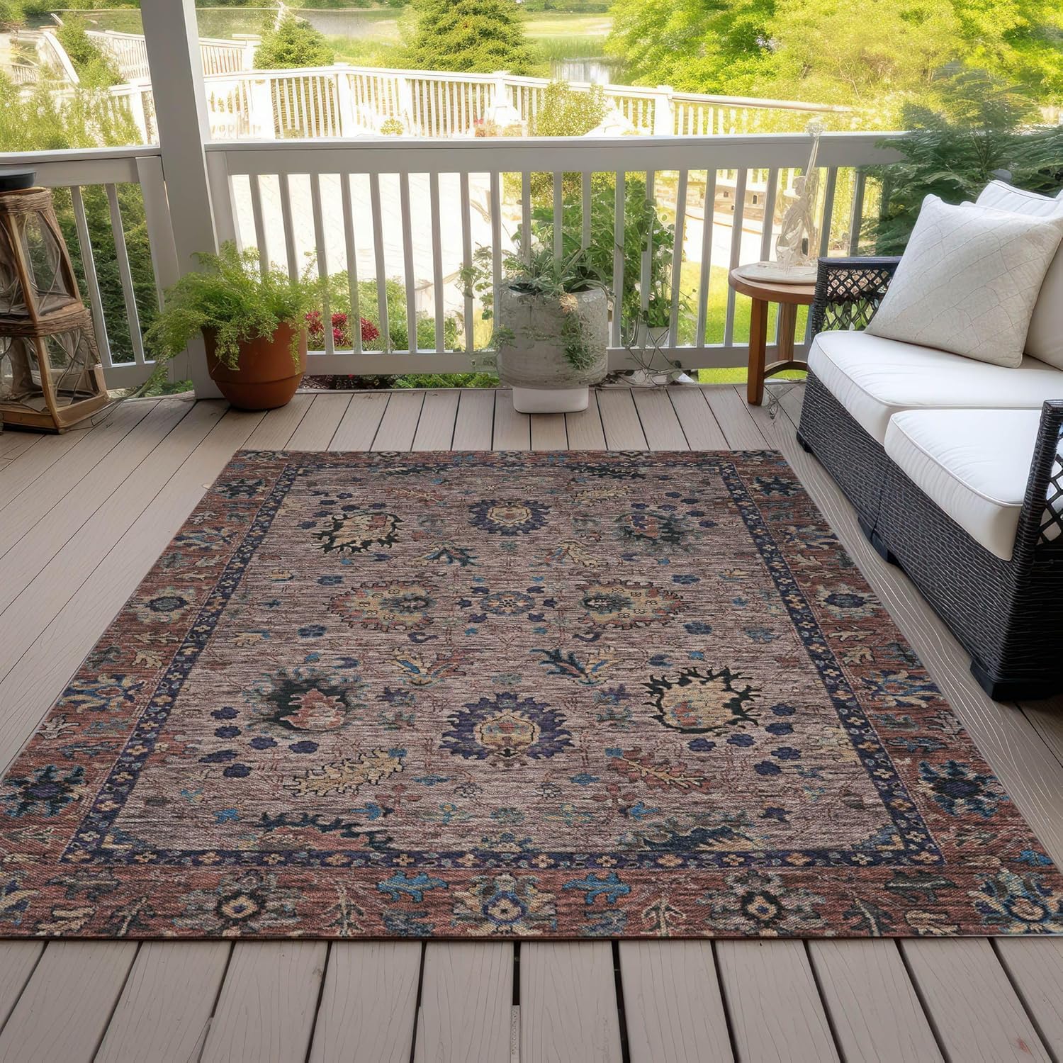 Addison Rugs Chantille ACN2104 Mocha 3' x 5' Indoor/Outdoor, Machine Washable, Easy Clean, Non Shedding, Bedroom, Living Room, Dining Room, Kitchen, Patio Rug