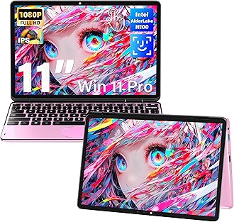 11" Pink 2-in-1 Convertible Touchscreen Laptop, FHD (1920x1200) IPS Display, in tel N100 Processor, 16GB RAM 1TB SSD, Facial Recognition, Backlit KB, USB-C,Win 11 Pro for Students & Travel