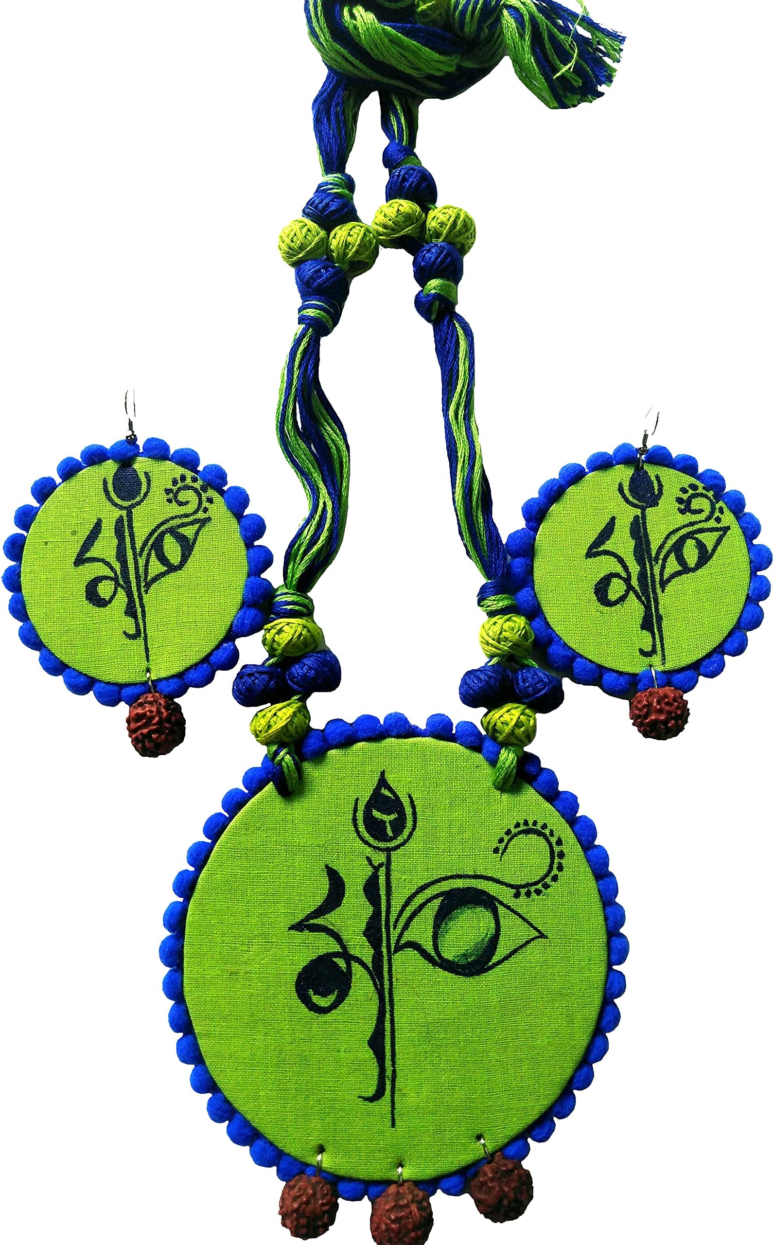 SAKHIBeautiful green colour fabric handmade Jewelry set for women and girls (Gift item for girlfriend)