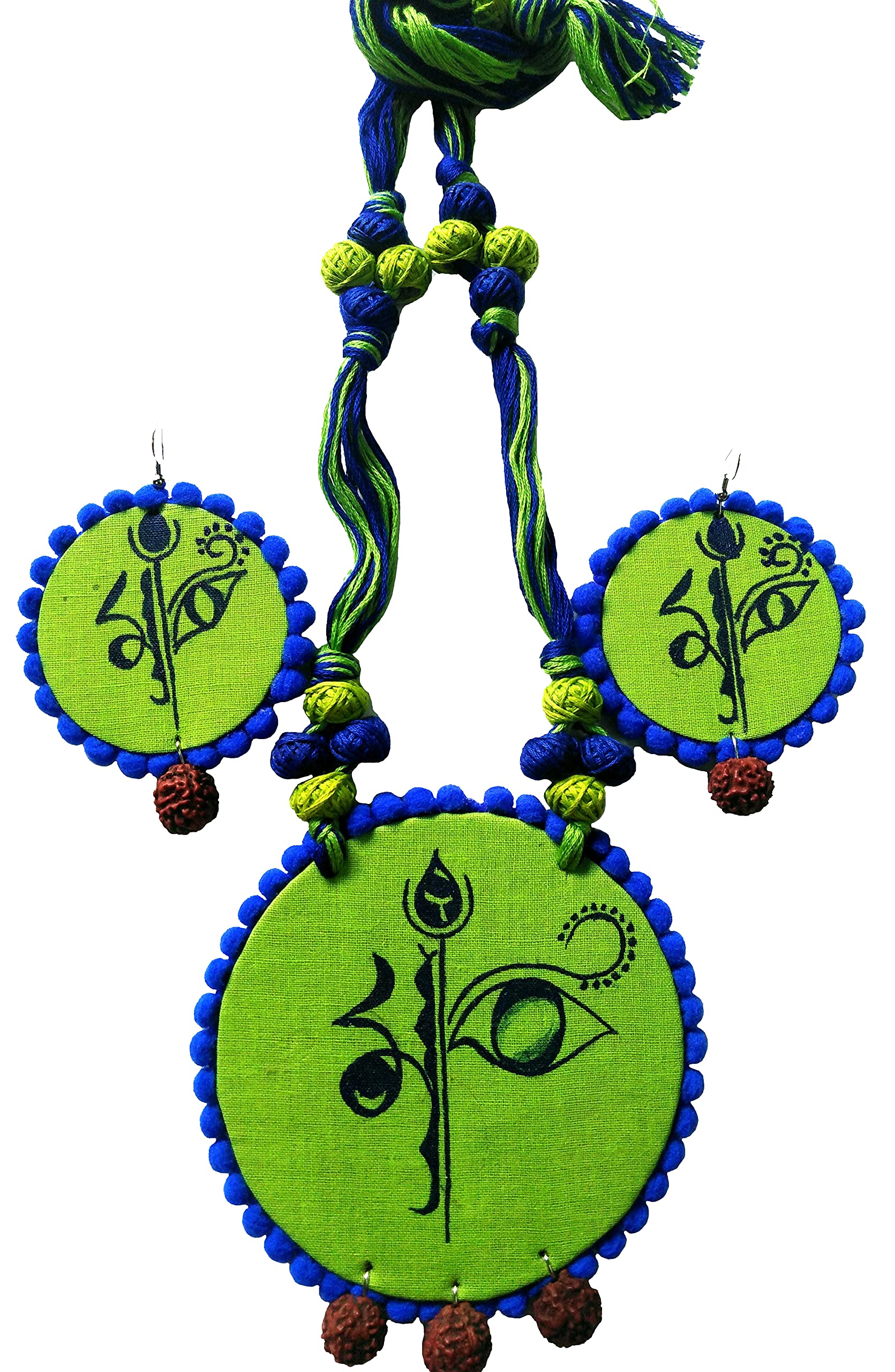 SAKHIBeautiful green colour fabric handmade Jewelry set for women and girls (Gift item for girlfriend)