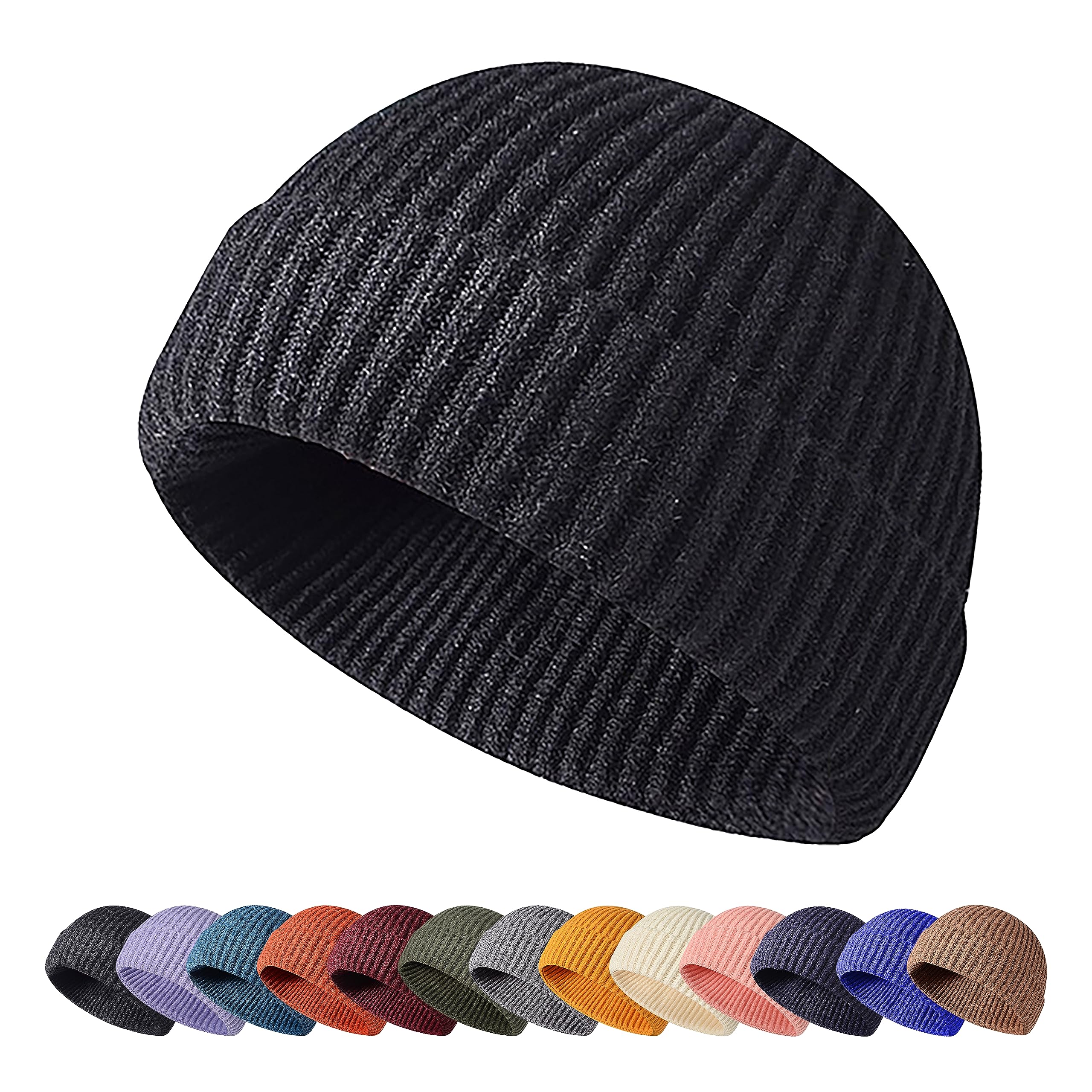 HiRuiFisherman Beanie for Men Women, Knit Trawler Beanie Watch Hats Winter Caps