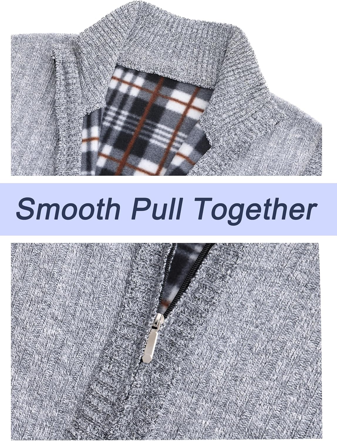 LemonGirl Men's Slim Full Zip Sleeveless Vest Cardigan Sweater - Image 4