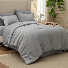 Bedsure Queen Comforter Set Dark Grey - Bed in a Bag Queen Size 7 Pieces, Cationic Dyed Bed Set, Soft Bedding for All Seasons Comforter with Sheets, Pillowcases & Shams