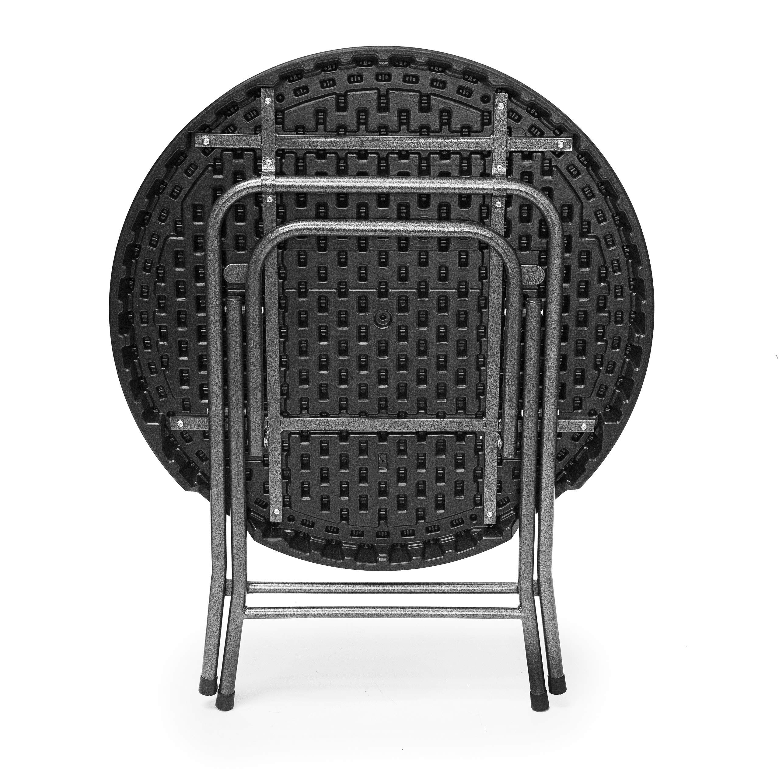 Relaxdays BASTIAN Round Patio Table Folding Table 74 x 80 x 80 cm