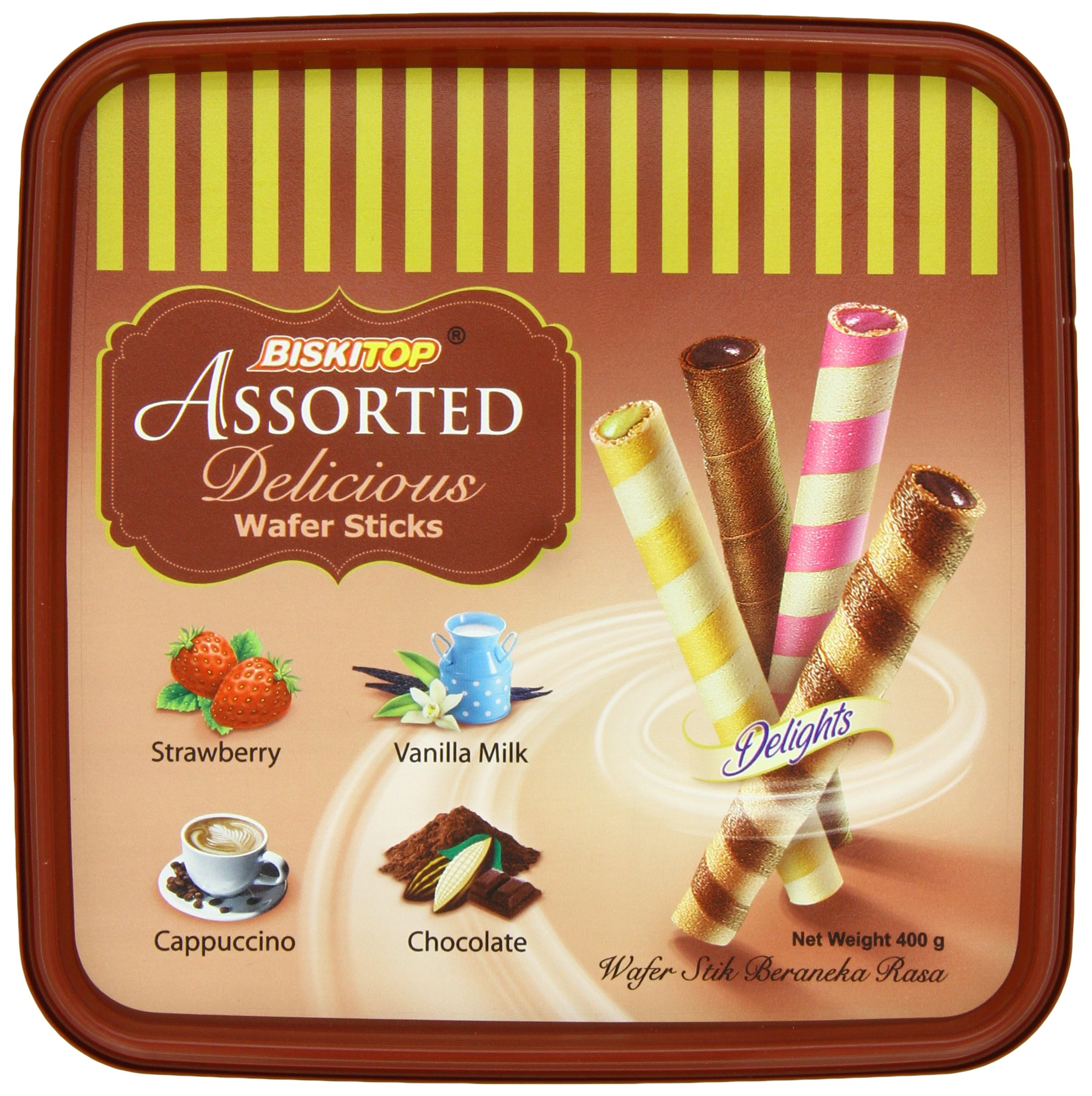 Biskitop Assorted Delicious Wafer Sticks, 14.11 Ounce