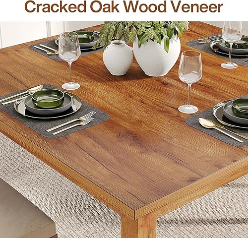 Miniatura 6 de Tribesigns Mesa de comedor de madera, mesa de cocina de granja para comedor, sala de estar, mesa de comedor para 2-4 personas, mesas de comedor