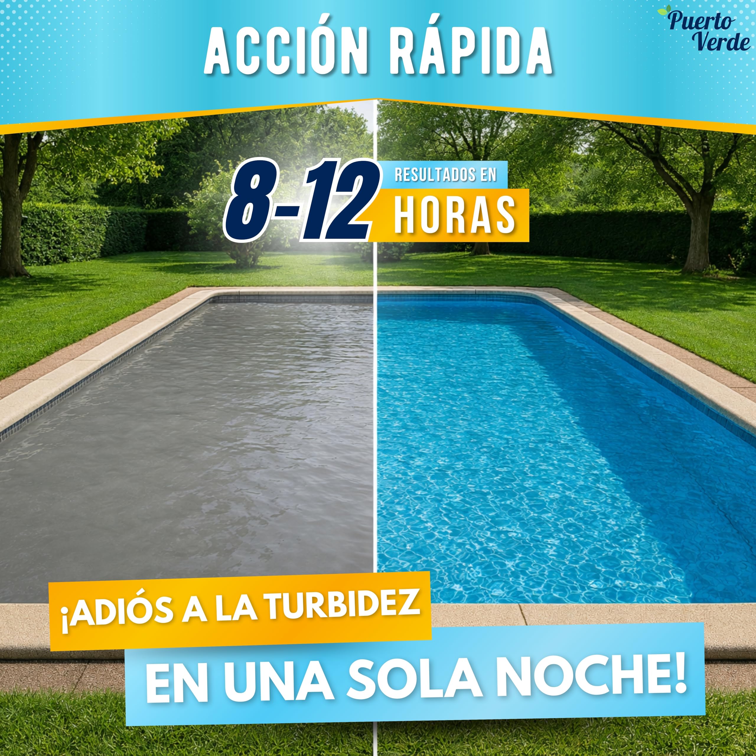 Floculante Natural 64 Tratamientos. Clarificante para Piscinas Grandes. | Apto para Spas e Hidromasajes. Eliminador de Turbidez para Agua Cristalina. Formato Gránulo de Uso Seguro. Producto Español.