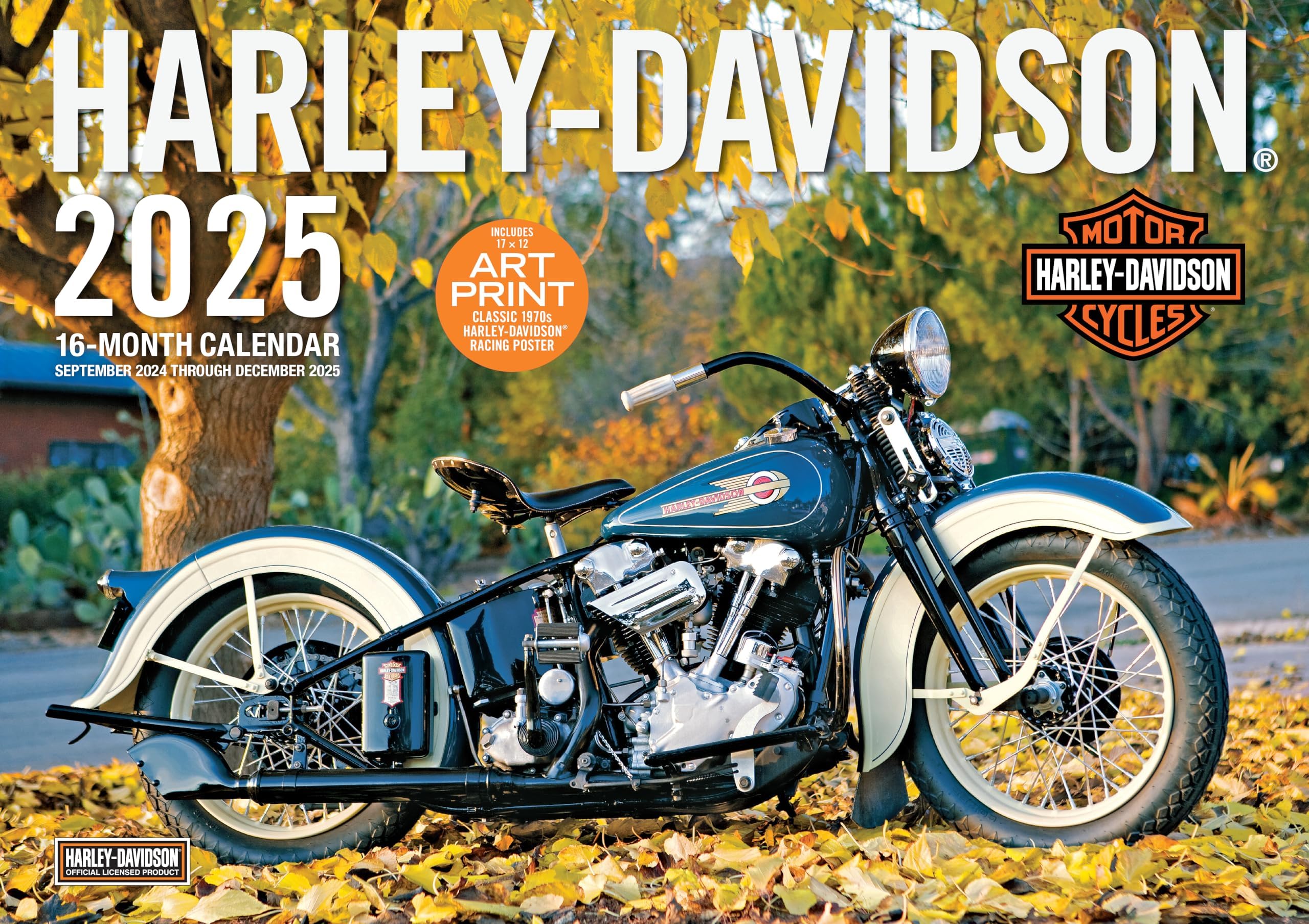 Harley-Davidson 17x12 2025: 16-Month Calendar--September 2024 through December 2025