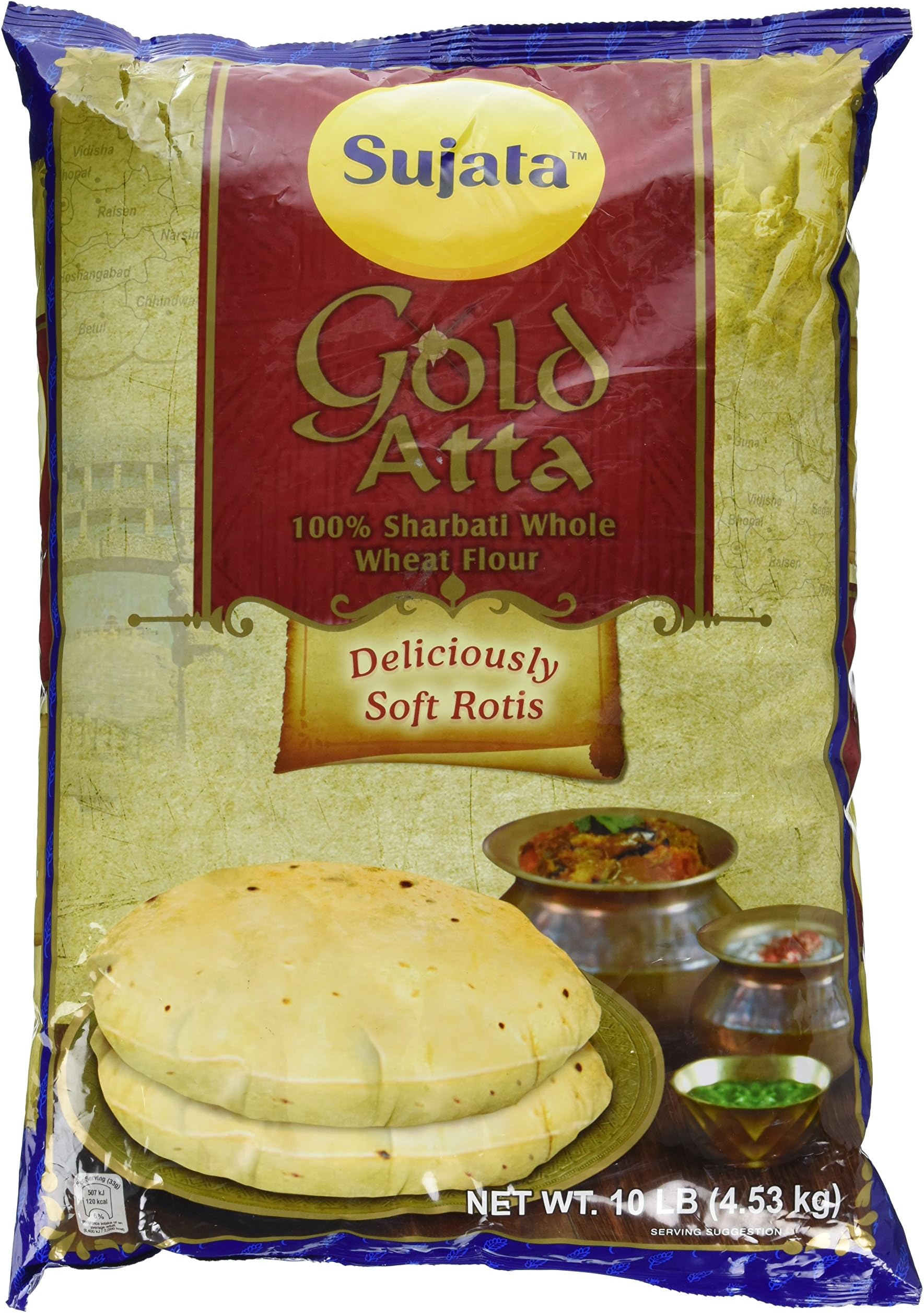 Sujata Chakki Atta, Whole Wheat Flour, 10Pound Bag Books