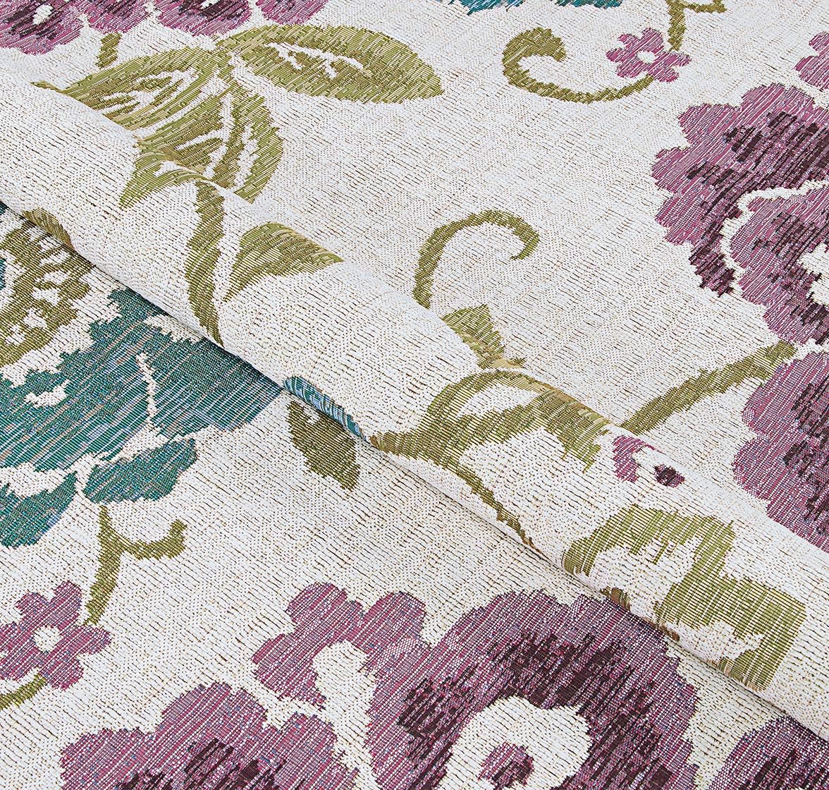 Couristan Dolce Tivoli Indoor Outdoor Area Rug – 2'3" x 7'10" Runner Rectangle in Floral Ivory Multicolor – Hose Washable, Flatwoven, Fast Drying Rug – Entryway, Patio, Balcony Home Décor