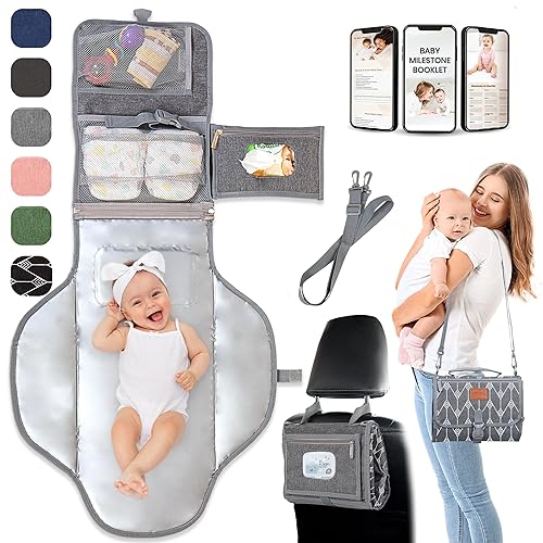 Cambiador portátil para regalos de baby shower y regalos de nueva mamá, cambiador de pañales de viaje para recién nacidos, cambiador de pañales