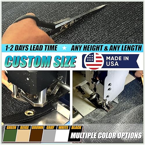 Miniatura 2 de ColourTree - Cerca personalizada de 5 pies negra y blanca pantalla de privacidad - Calidad comercial 170 gm2 - gran resistencia  cierre de cable