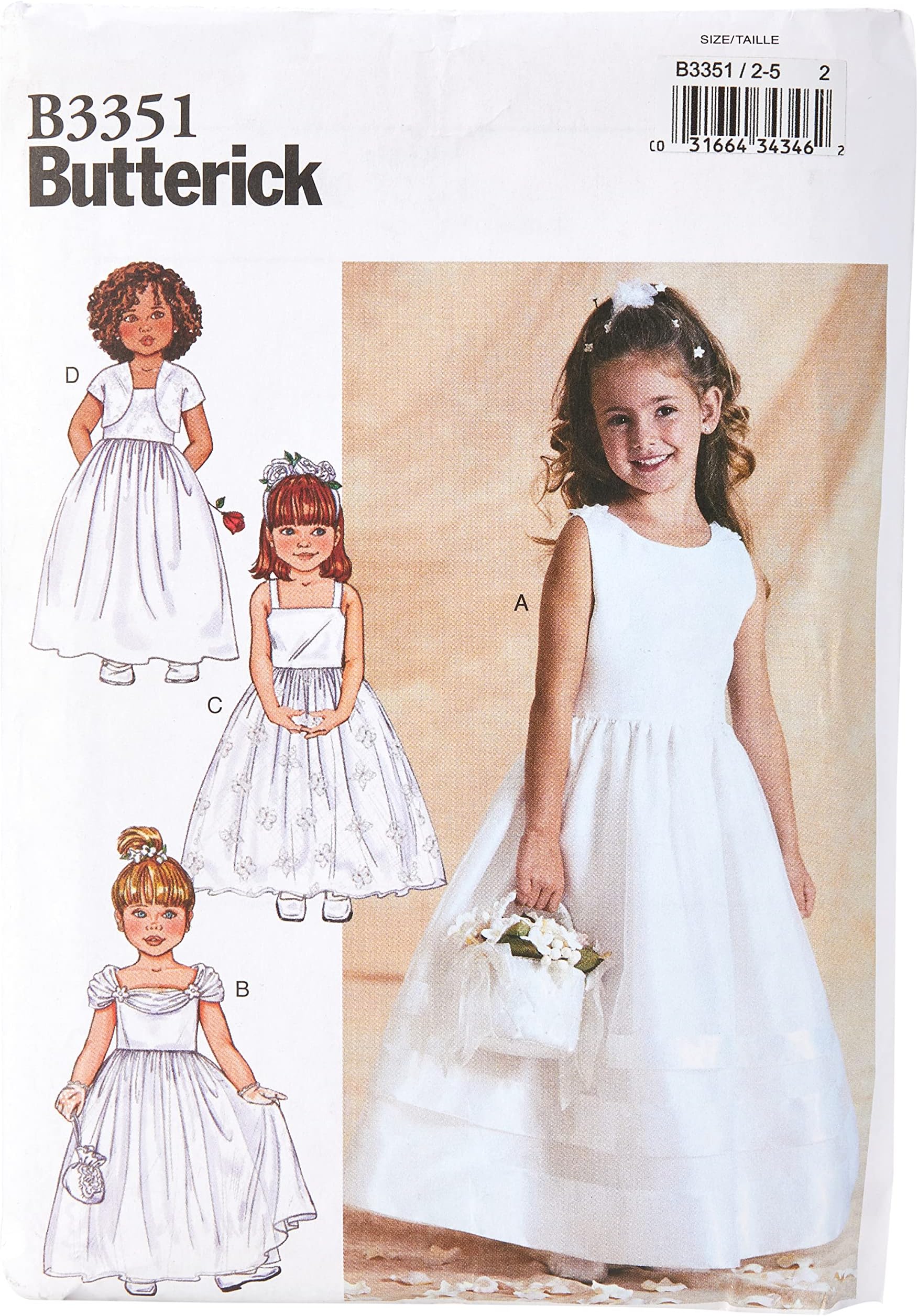 Patterns B3351 Children's/Girls' Jacket & Dress, Size 2-3-4-5