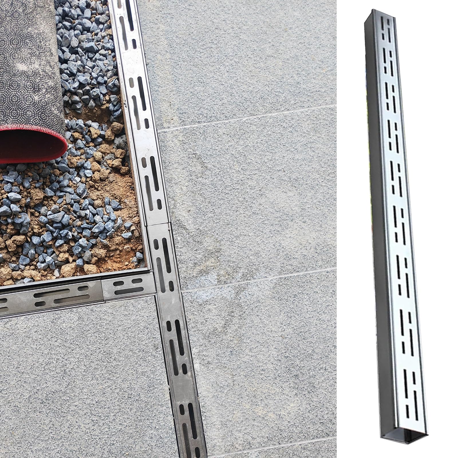 Caniveau de douche de terrasse en acier inoxydable 304 premium 5cm